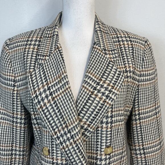 Vintage Norton McNaughton 2pc Skirt Suit sz 12 Pet Gray Brown Tweed Plaid Wool - Picture 4 of 13